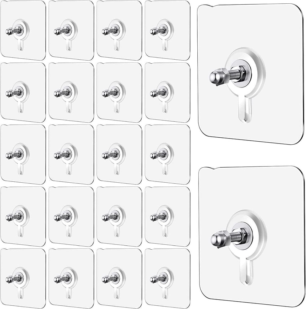Wall Mount Screw Hooks – No Drilling Self-Adhesive Hooks for Kitchen, Bathroom & Home | Pack of 10