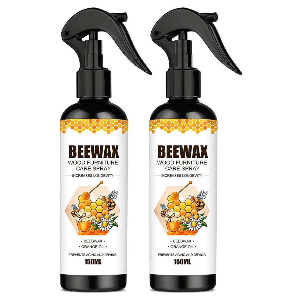 Beeswax Furniture Polish Spray — Wood Cleaner & Floor Polish | Shine & Protect | Pack of 2