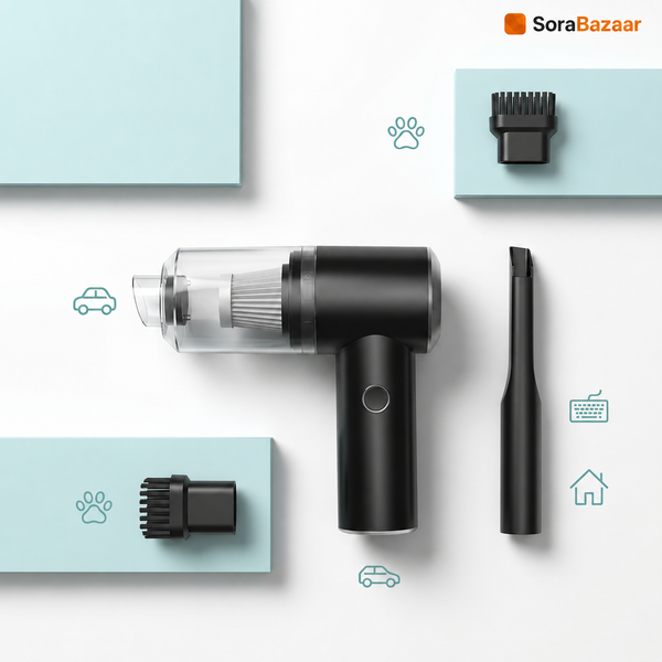 Mini Cordless Vacuum & Air Duster — Car, Home & Pet Hair Cleaner