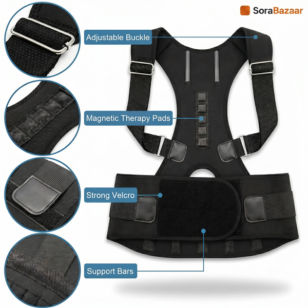 Posture Corrector Belt | Back Support & Shoulder Alignment Brace for Men & Women